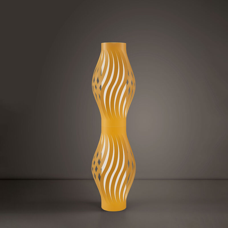 foto del prodotto lampada da terra totem helios 1 luce in polilux ocra made in italy