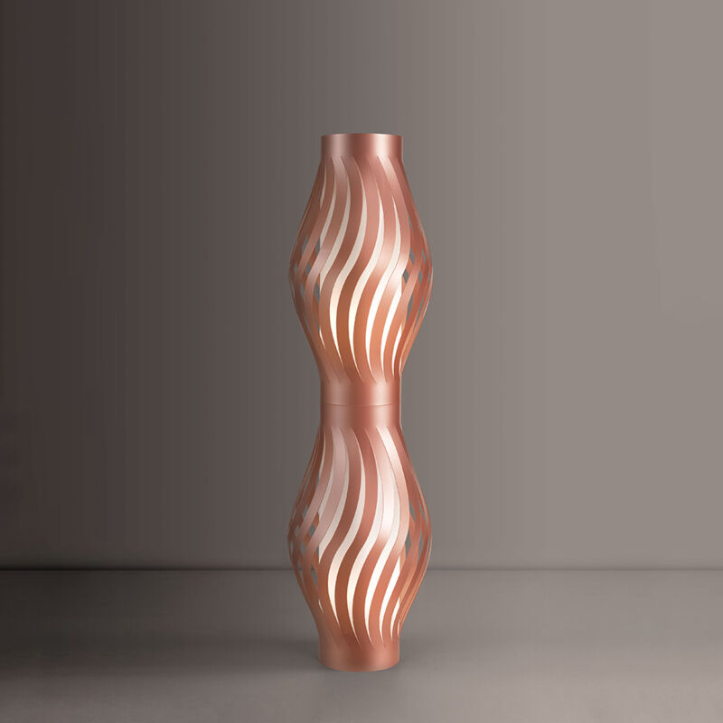 foto del prodotto lampada da terra totem helios 1 luce in polilux rame made in italy