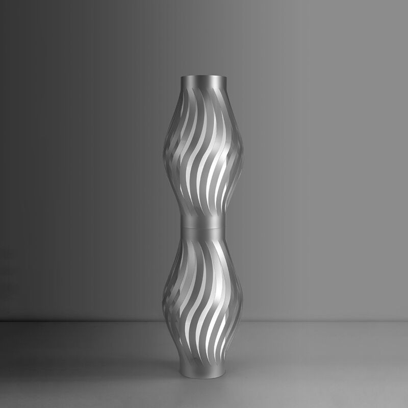 foto del prodotto lampada da terra totem helios 1 luce in polilux silver made in italy