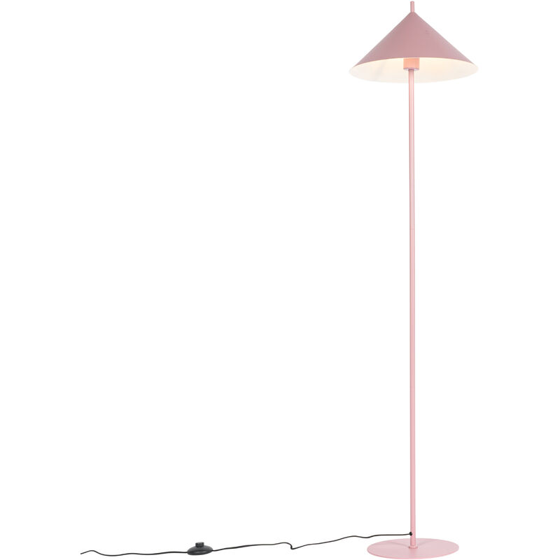 foto del prodotto lampada da terra triangolo design acciaio rosa tondo max. 1 x watt qazqa
