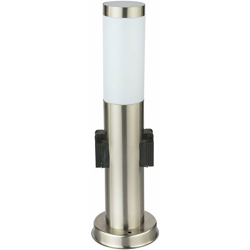 foto del prodotto lampada da terra veranda in acciaio inox giardino ip44 illuminazione 2x presa globo 3158k