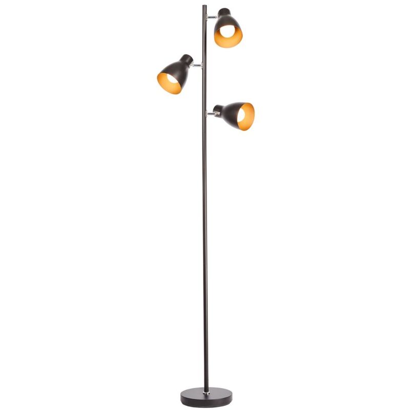 foto del prodotto lampada da terra vintage industriale, piantana elegante retr , colori nero e oro all interno, adatta per lampadine e27 non incluse, altezza 166cm,