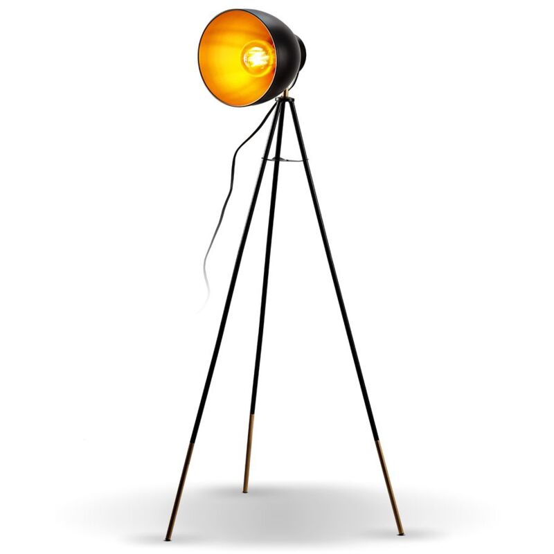 foto del prodotto lampada da terra vintage industriale, piantana elegante retr con paralume orientabile, adatta per lampadina e27 non inclusa, alta 136cm, lampada a