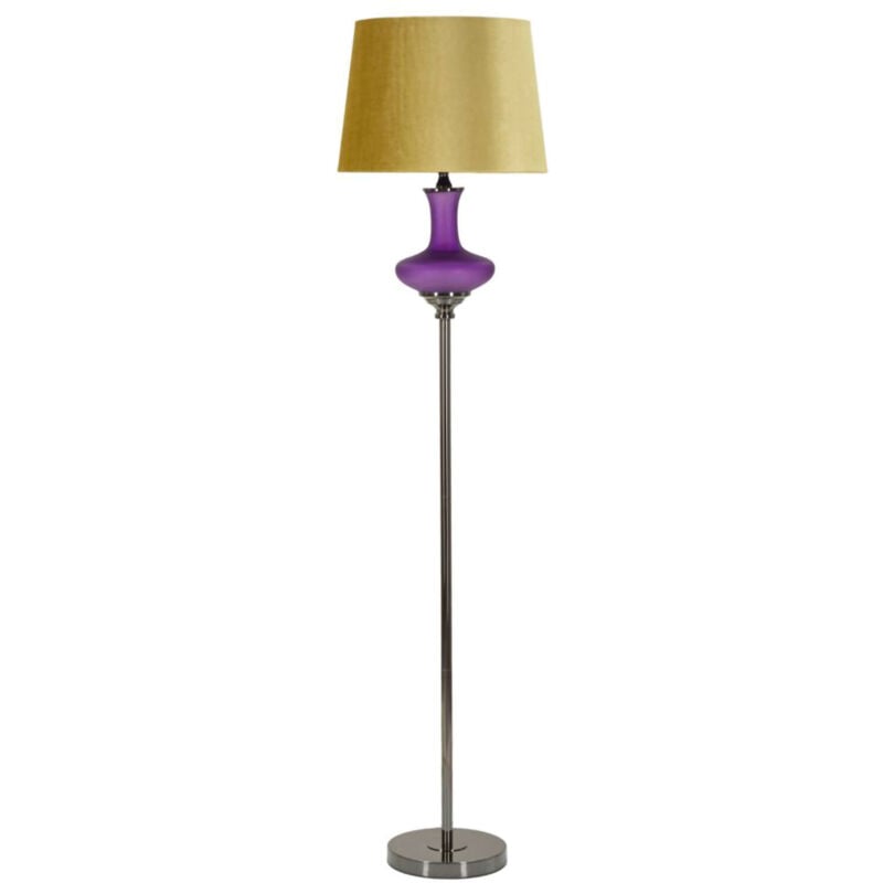 foto del prodotto lampada da terra waitaki, luce da terra, lampada da pavimento, lampada a stelo, 40x40 h167 cm, viola e giallo dmora