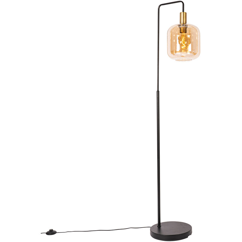 immagine 0 del prodotto lampada da terra zuzanna design vetro,acciaio arancia nero oro ottone oblungo max. 1 x watt qazqa