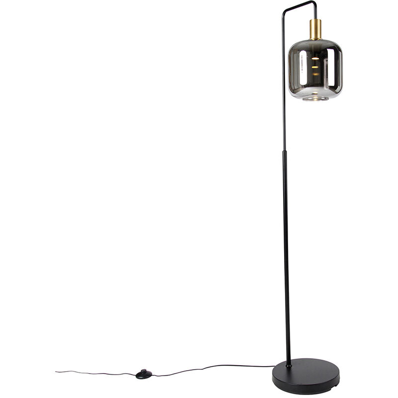 foto del prodotto lampada da terra zuzanna design vetro,acciaio grigio oro nero oblungo e27 max. 1 x 3.5 watt qazqa