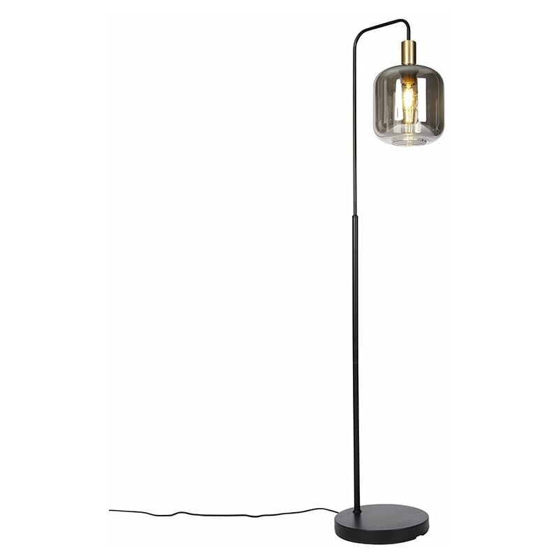 foto del prodotto lampada da terra zuzanna design vetro,acciaio nero grigio oro oblungo max. 1 x watt qazqa