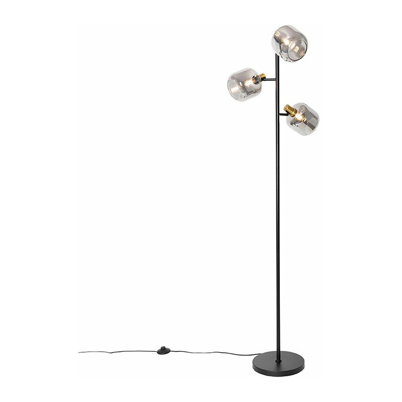 foto del prodotto lampada da terra zuzanna moderno vetro,acciaio grigio nero oro ottone oblungo max. 3 x watt qazqa