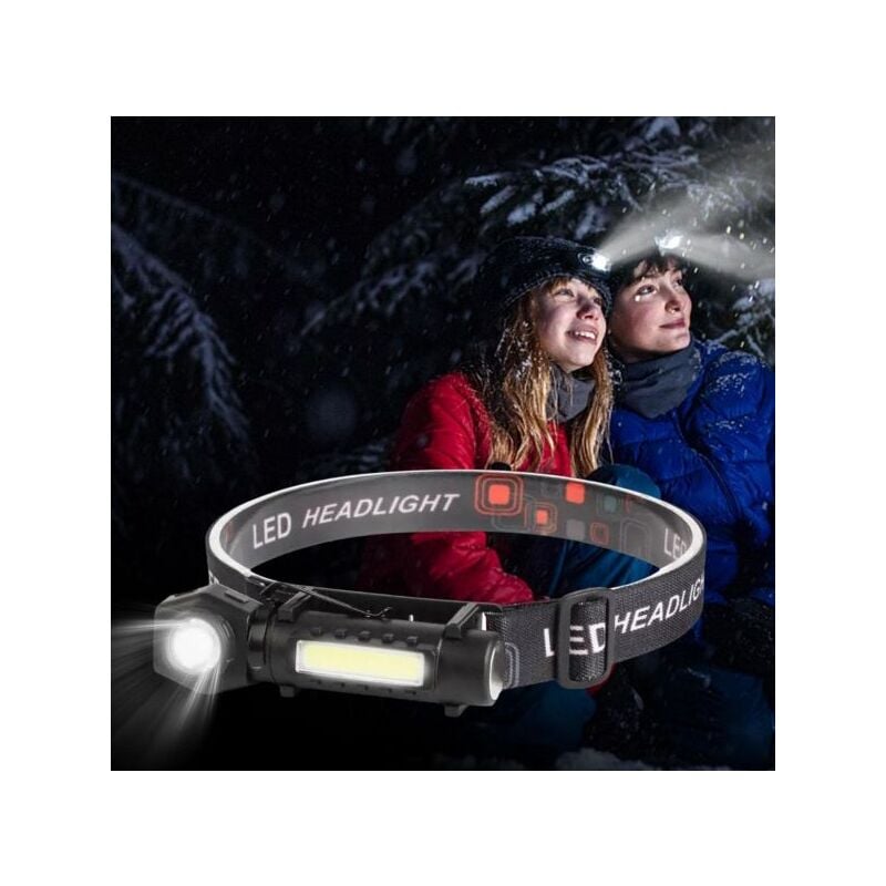 foto del prodotto lampada da testa led ricaricabile usb torcia frontale luce notturna 212
