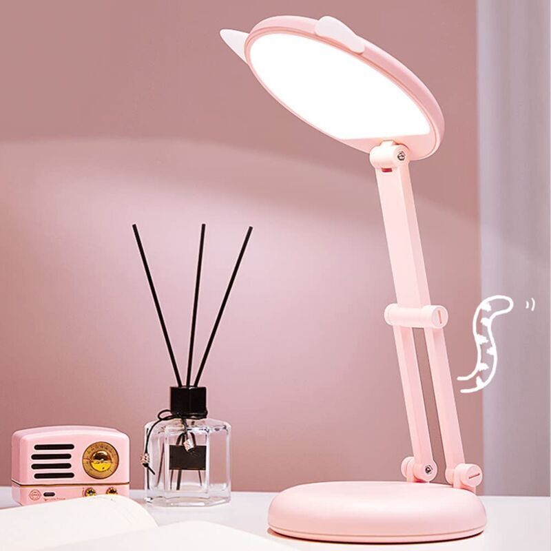 foto del prodotto lampada da ufficio a led per bambini, lampada da comodino con oreilles de chat rose, regolabile per bambini