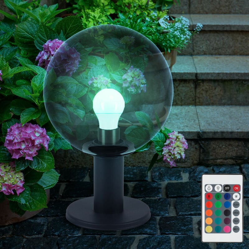 immagine 0 del prodotto lampada da vialetto dimmerabile con telecomando lampada da esterno a led antracite lampada da giardino con piedistallo color fumo, cambio colore rgb,