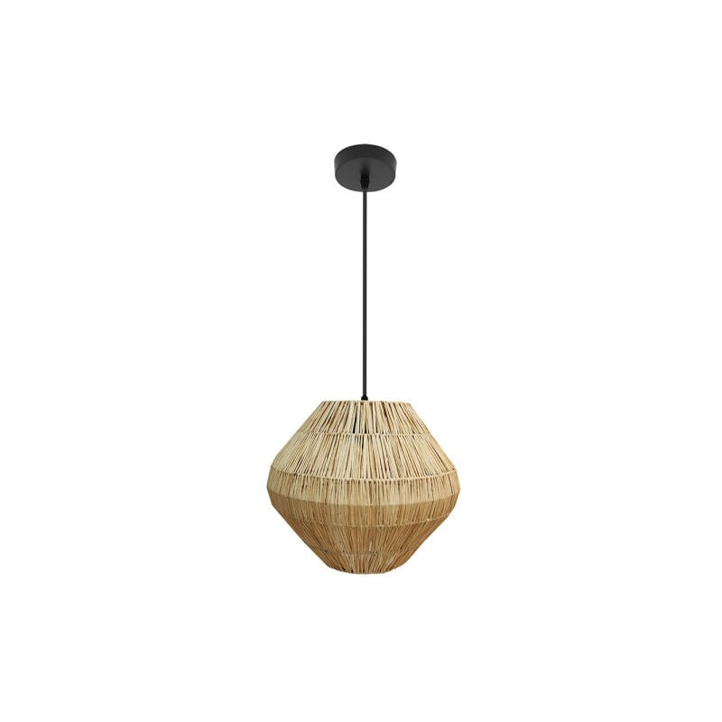 foto del prodotto lampada de lampada a sospensione a soffitto nael 1xe27 nero naturale 30d fabrilamp