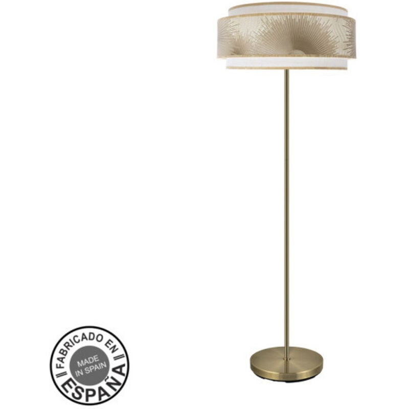 foto del prodotto lampada de lampada da terra soggiorno nepal 3p 1xe27 pelle bianco oro 40d fabrilamp