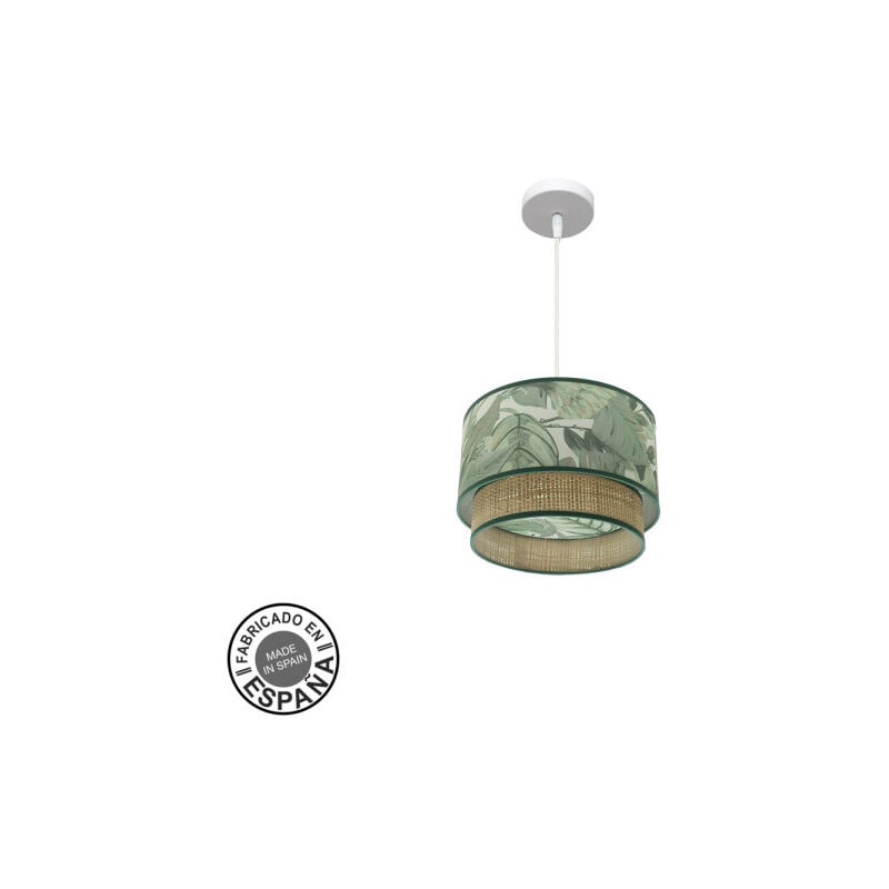 foto del prodotto lampada de soffitto a sospensione congo 30d 1xe27 bianco verde-naturale - fabrilamp