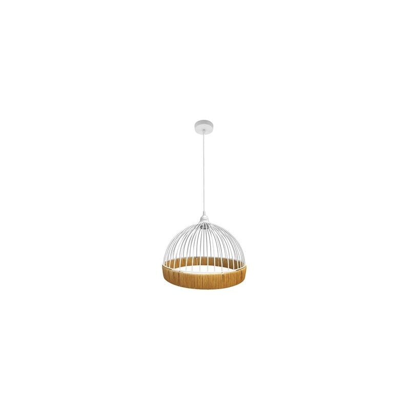 foto del prodotto lampada de soffitto a sospensione gaston 1xe27 bianco naturale 30d fabrilamp