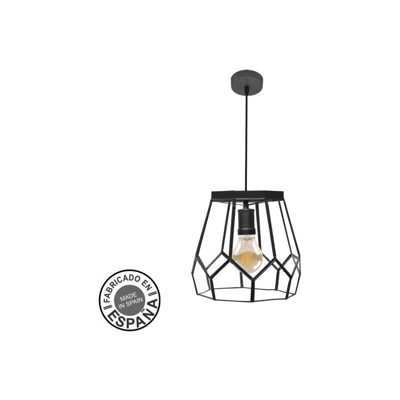 foto del prodotto lampada de soffitto a sospensione lente large 1xe27 nero - fabrilamp