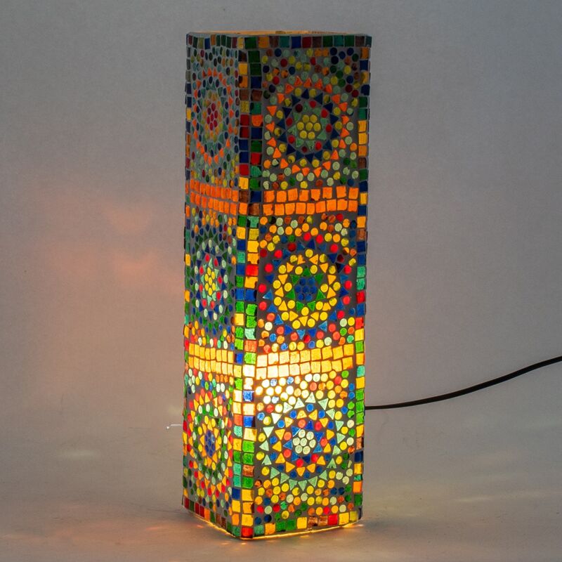 foto del prodotto lampada decorativa da tavolo in mosaico in stile etnico per la casa