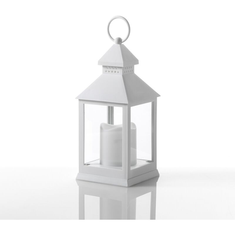 foto del prodotto lampada decorativa in plastica bianca cm. l.10,5 x p.10,5 x h.24