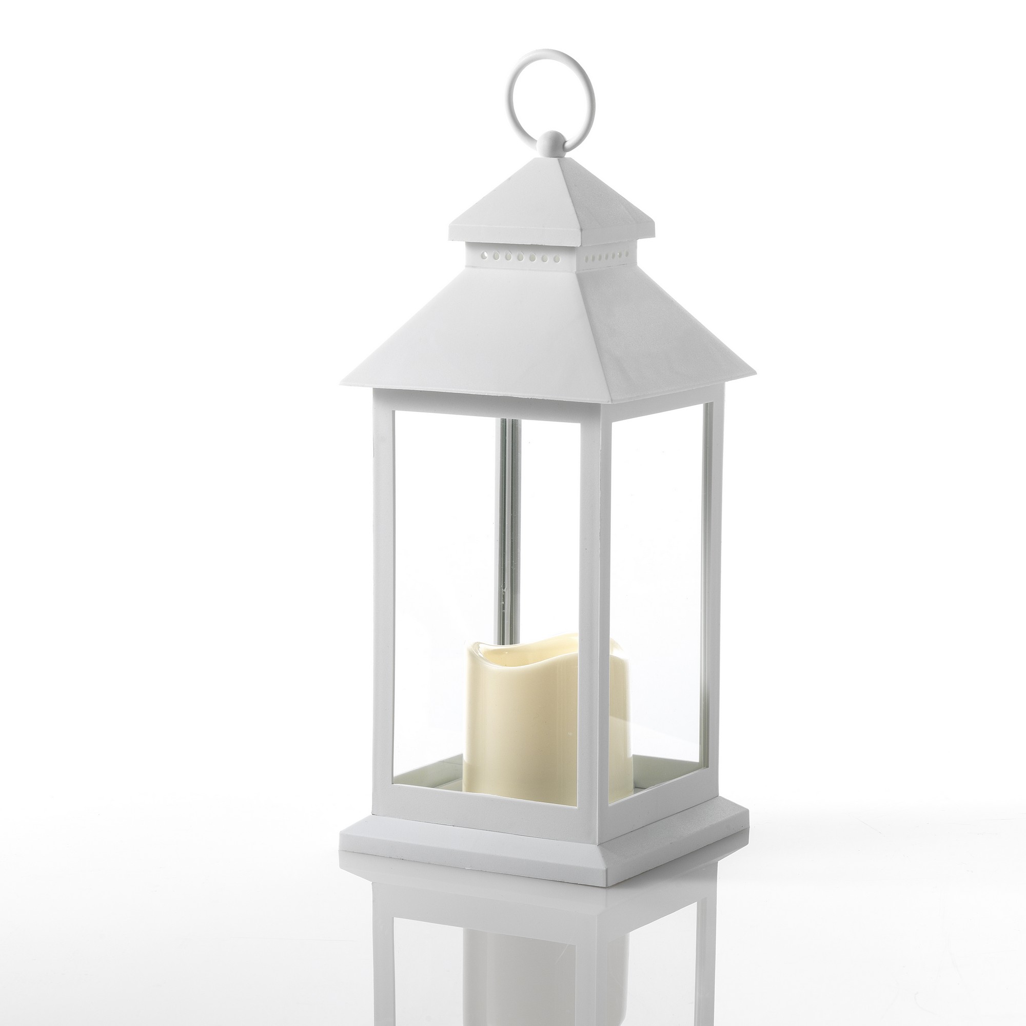 foto del prodotto lampada decorativa in plastica bianca cm. l.13,5 x p.13,5 x h.30,5