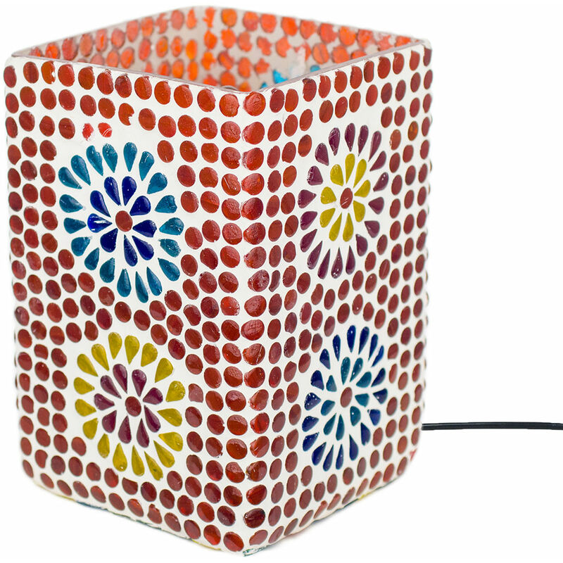 foto del prodotto lampada desktop per mobili lampada a mosaica lampada multicolore 11x11x21cm 16165 multicolor signes grimalt