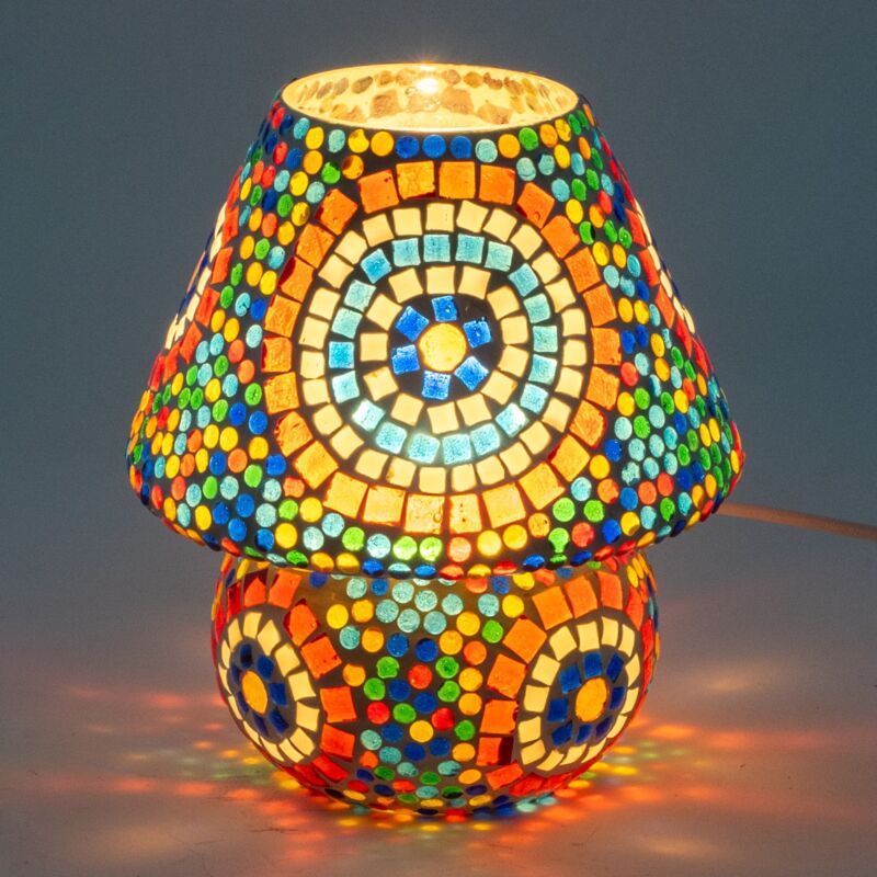 foto del prodotto lampada desktop per mobili lampada marocchina a 18x18x2cm blue lampade 28541 signes grimalt