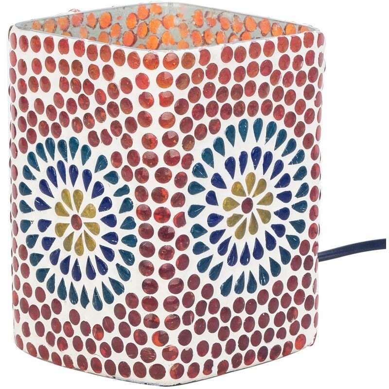 foto del prodotto lampada desktop per mobili lampada rettangolare a mosaico lampade multicolore 11x11x32cm 16155 signes grimalt