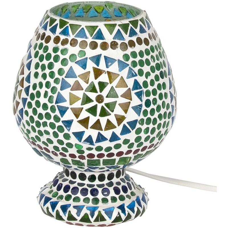 foto del prodotto lampada desktop per mobili lampade a lampada marocchina multicolore 13x13x18cm 26349 signes grimalt