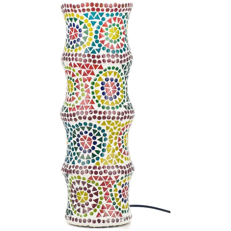 foto del prodotto lampada desktop per mobili lampade a lampada marocchina multicolore 13x13x40cm 26345 signes grimalt
