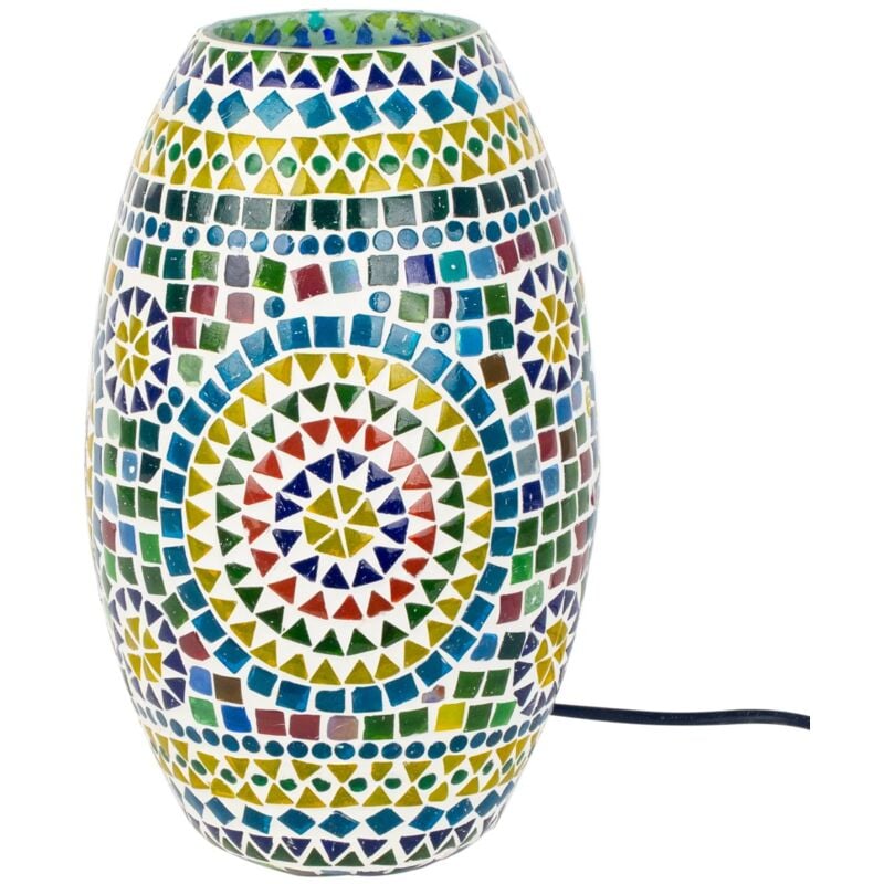 foto del prodotto lampada desktop per mobili lampade a mosaico multicolore 18x18x31cm 22835 signes grimalt