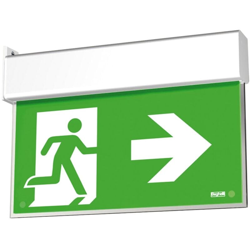 foto del prodotto lampada di emergenza beghelli sa up led exit bandiera 1 2 3h 4320