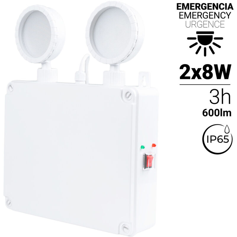 foto del prodotto lampada di emergenza led industriale 2 x 8w ip65