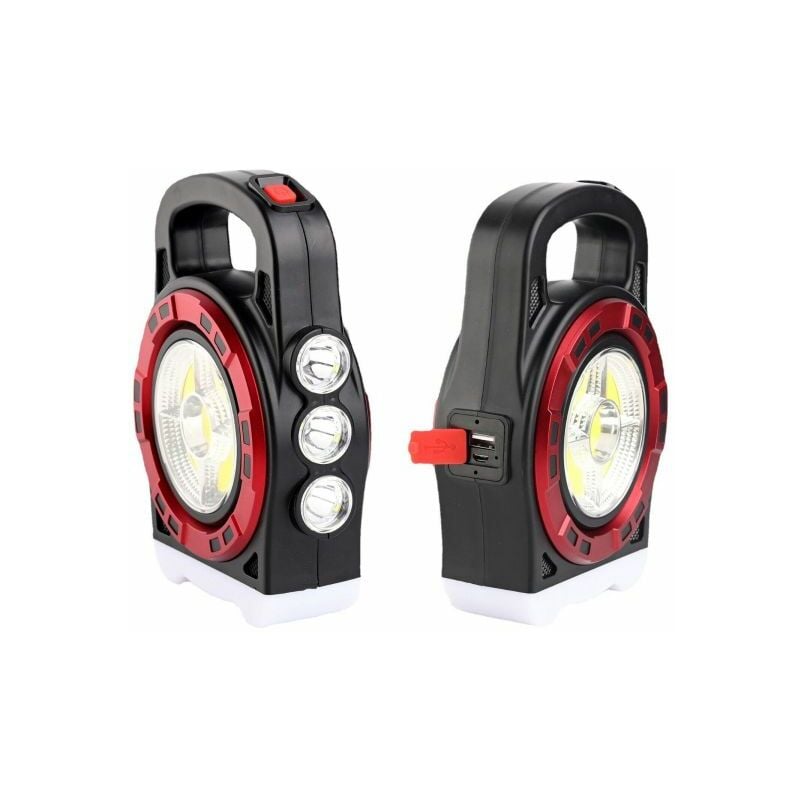 foto del prodotto lampada di emergenza pannello solare torcia ricaricabile 100 led cob 20w 6678c