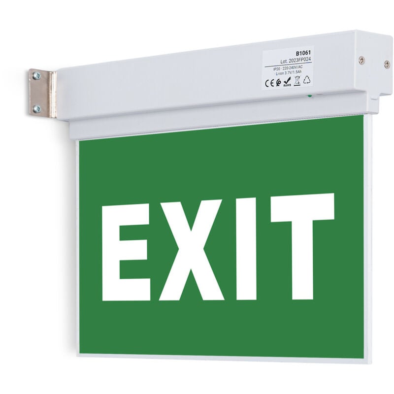 foto del prodotto lampada di emergenza permanente con cartello exit 
