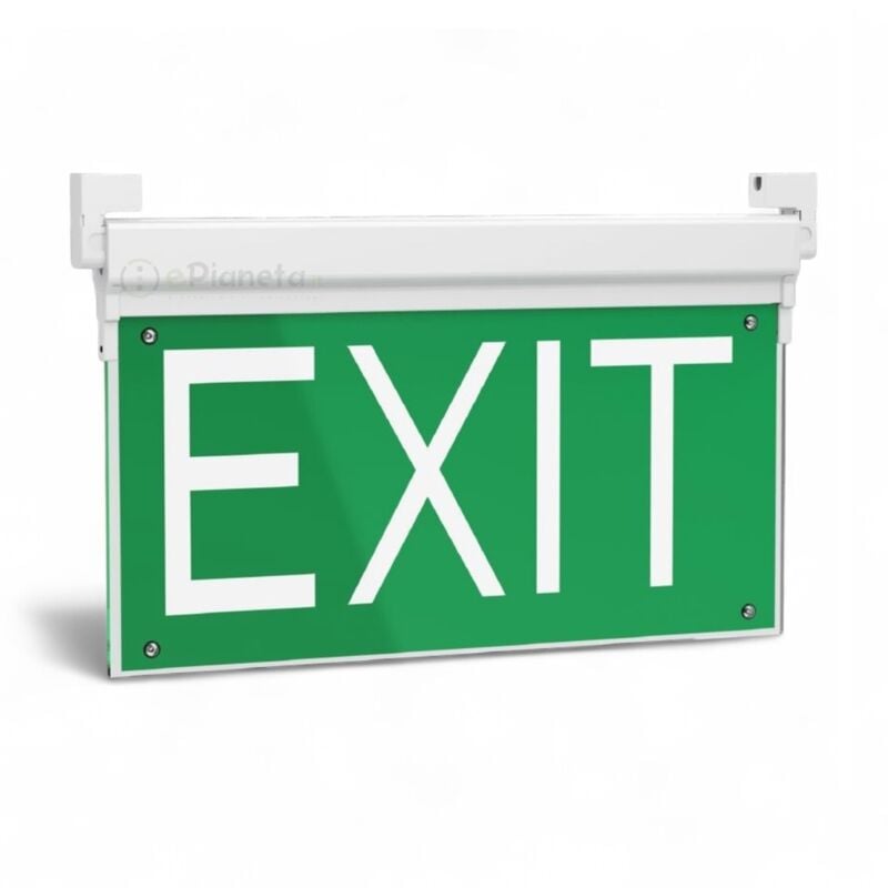 foto del prodotto lampada di emergenza uscita exit funzione sa se segnapasso segnaletica sicurezza luce led