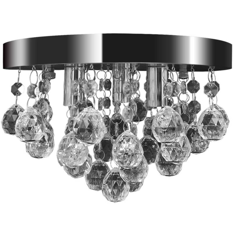 foto del prodotto lampada di soffitto pendente in cristallo lampadario cromato vidaxl