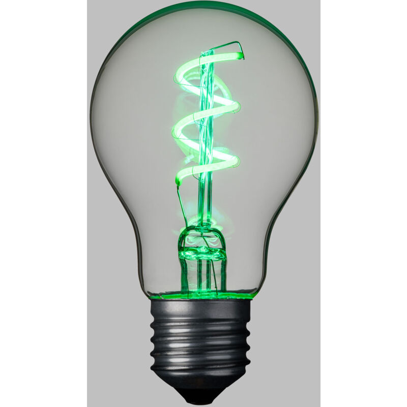 foto del prodotto lampada e27 36v goccia spiral 60mm verde