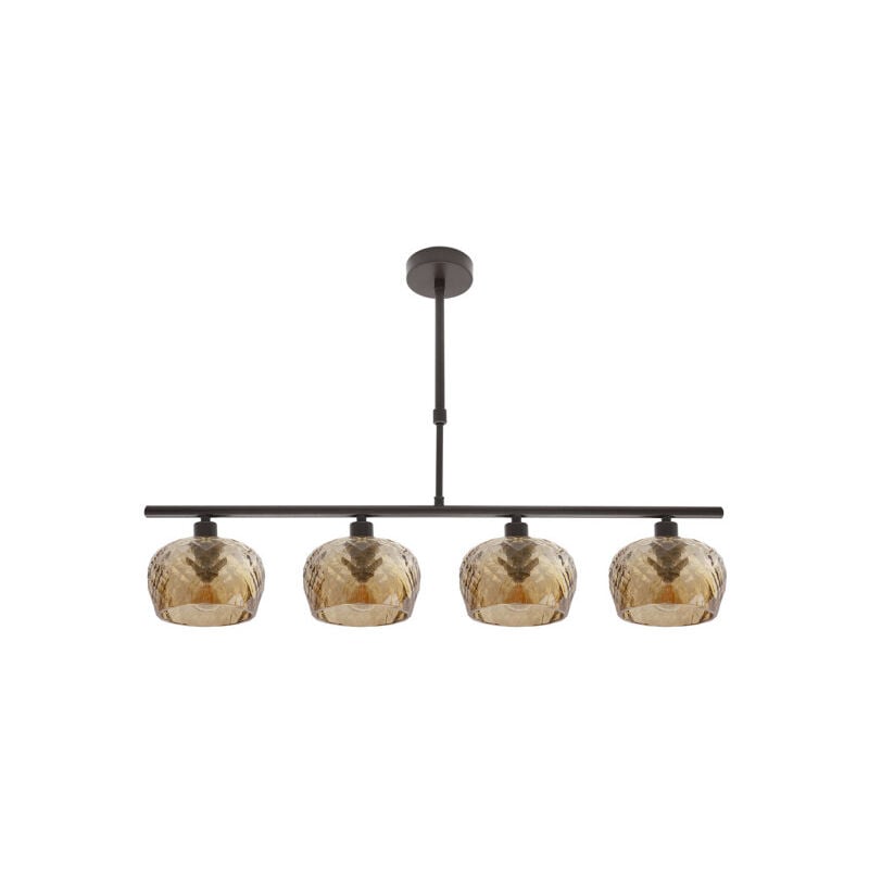 foto del prodotto lampada estela 4xe14 marron regx75x13 cm c tulipas cristal tallado ambar fabrilamp
