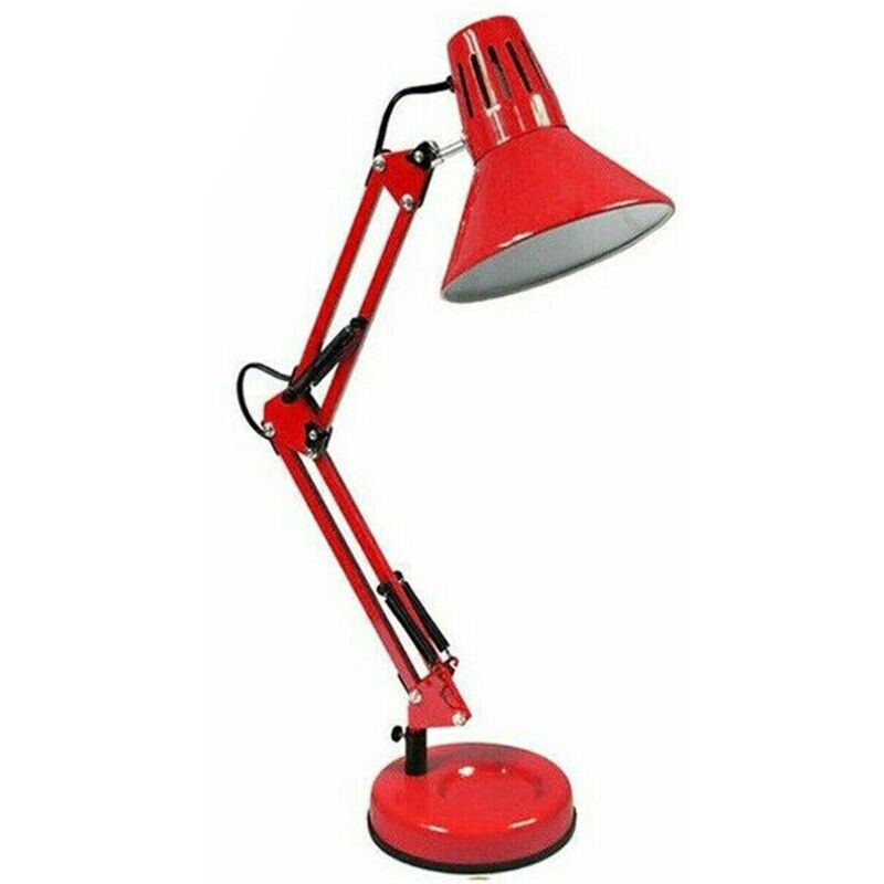 foto del prodotto lampada estetista snodabile orientabile e27 base scrivania tavolo rossa td 101