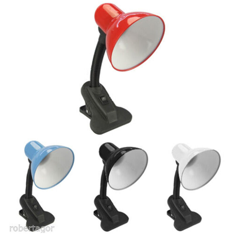 foto del prodotto lampada estetista snodabile orientabile e27 con morsetto scrivania tavolo 108b