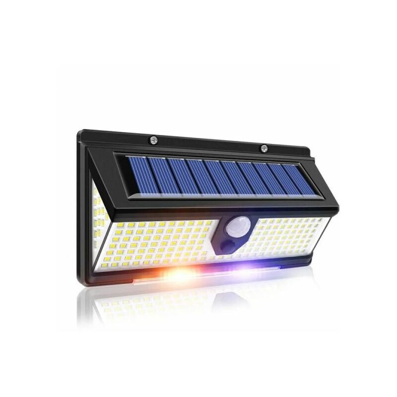 foto del prodotto lampada faretto applique pannello solare ricaricabile 190 led esterno interno