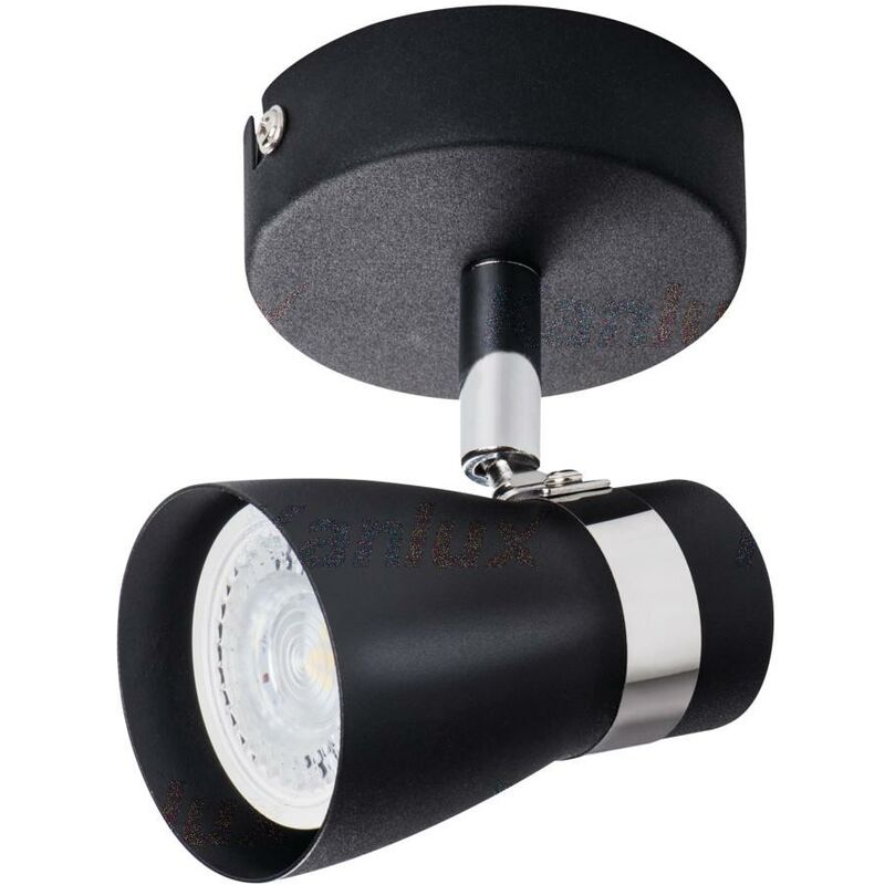 foto del prodotto lampada faretto parete soffitto enali orientabile 1 luce nero gu10
