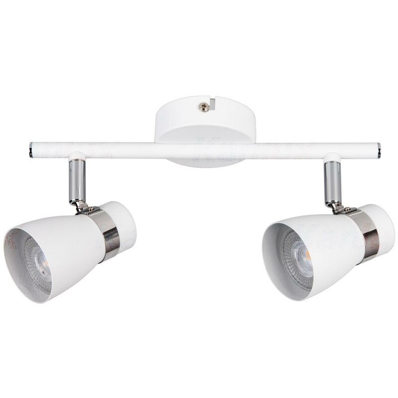 foto del prodotto lampada faretto parete soffitto enali orientabile 2 luci bianco gu10