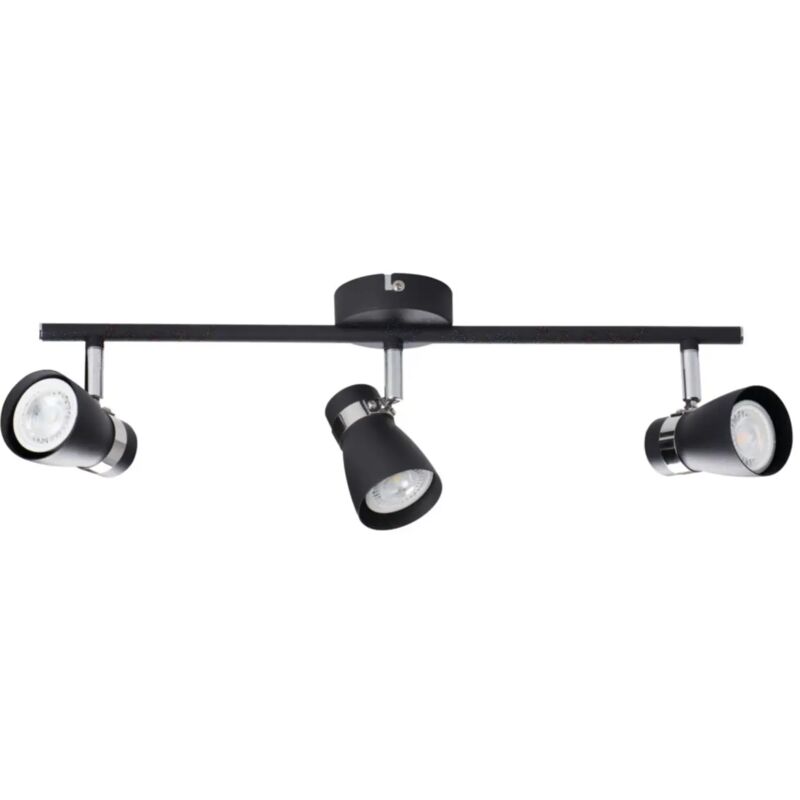 foto del prodotto lampada faretto parete soffitto enali orientabile nero 3 luci gu10