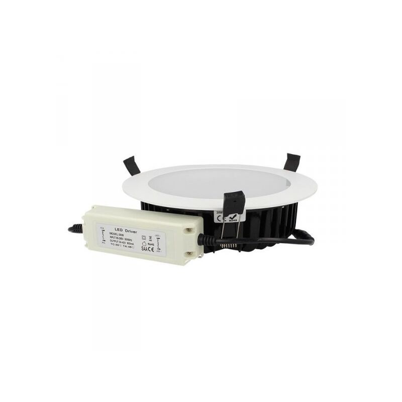 foto del prodotto lampada faro led incasso da soffitto 38w bianco caldo rotondo per negozio diametro 230mm ip44