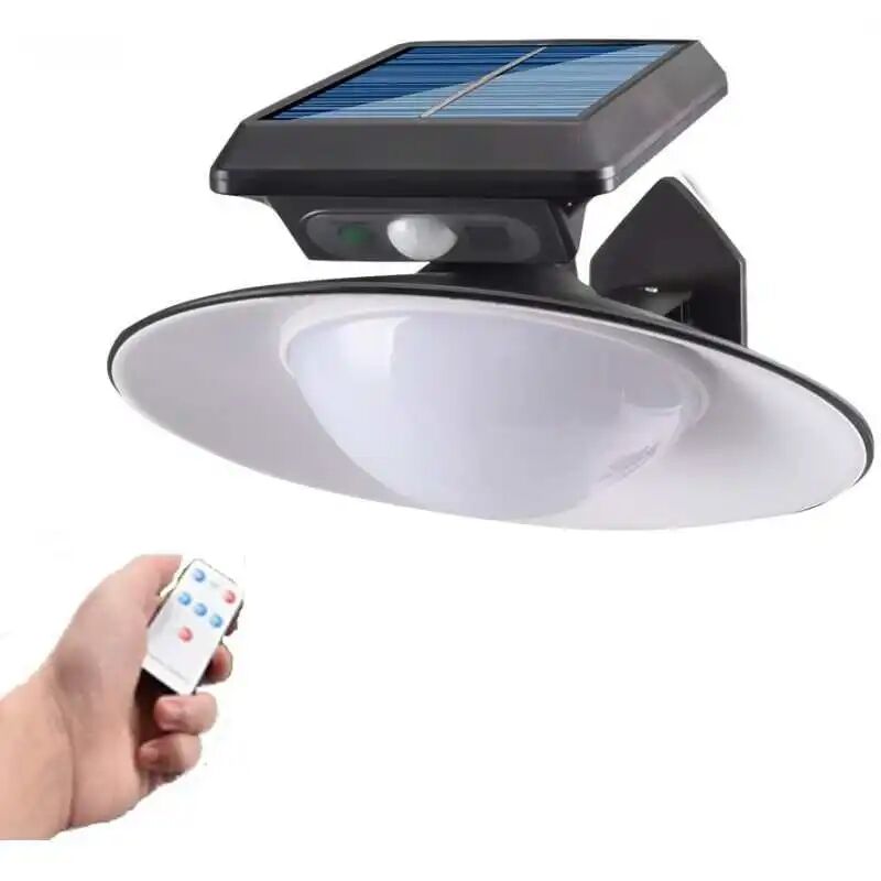 foto del prodotto lampada faro solare 20cm con sensore di movimento per esterno con telecomando