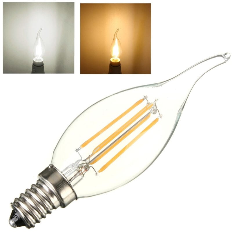 foto del prodotto lampada filamento led e14 luce fredda calda 4 w fiamma led filament bianco caldo trade shop traesio