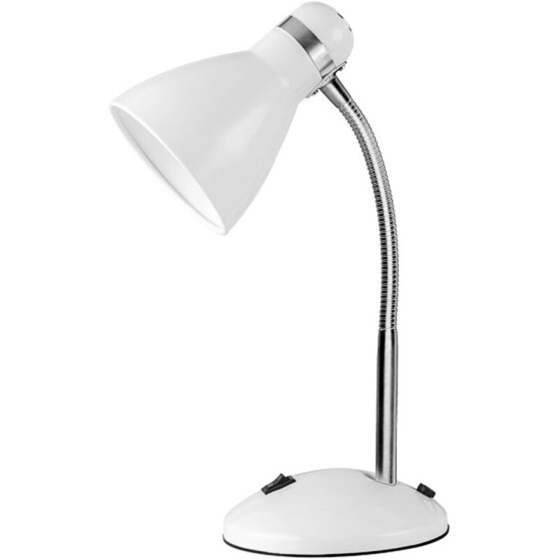 foto del prodotto lampada flexo lazulita 1xe27 bianco/cromo 38x23x14,5 cm