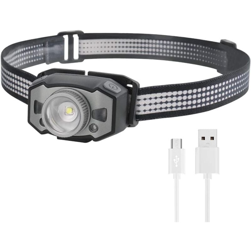 foto del prodotto lampada frontale a led cob impermeabile, fascio luminoso ampio 230 , ricaricabile 1800 mah, confezione da 2, per adulti e bambini