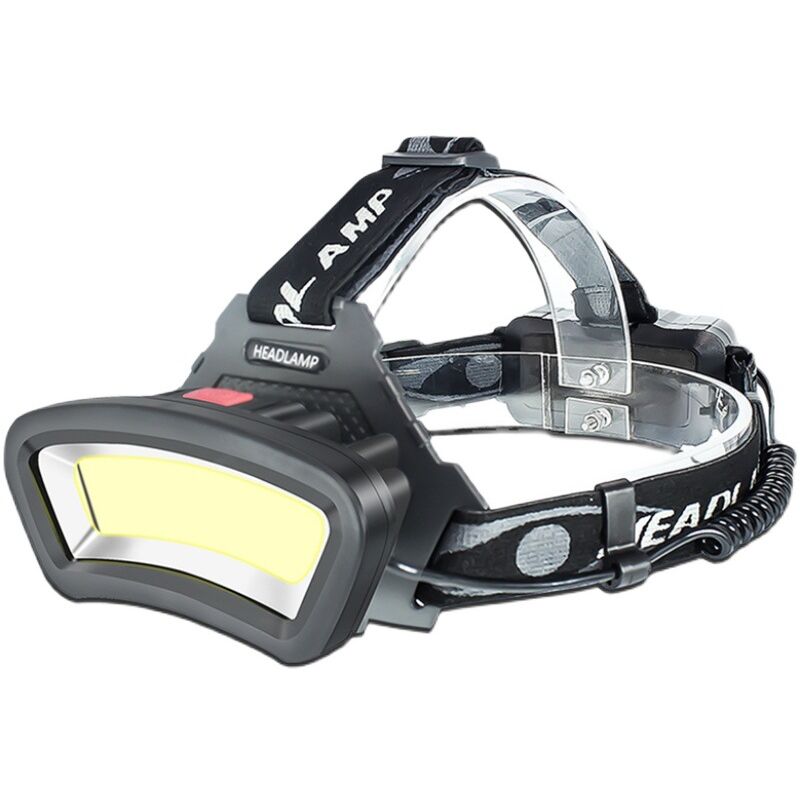 foto del prodotto lampada frontale a led cob ricaricabile tramite usb, impermeabile, con luce rossa, per casco
