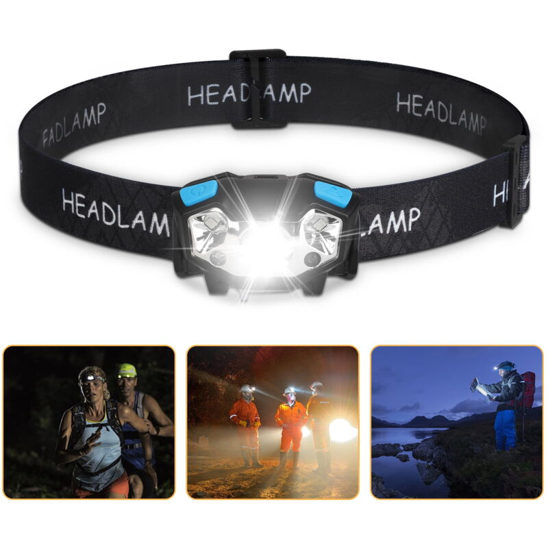 foto del prodotto lampada frontale a led, faro di lavoro a led 5000 lumen, lampada frontale a led con sensore di movimento ricaricabile tramite usb, 5 modalit di